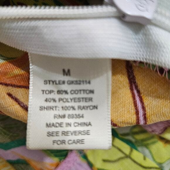 Madison + Hudson Midi Dress Belted Floral Bloomcore Casual Peasant Medium Boho - Picture 10 of 14